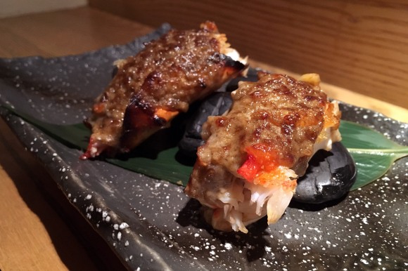Grilled king crab with crab miso sauce from Sushi Azabu