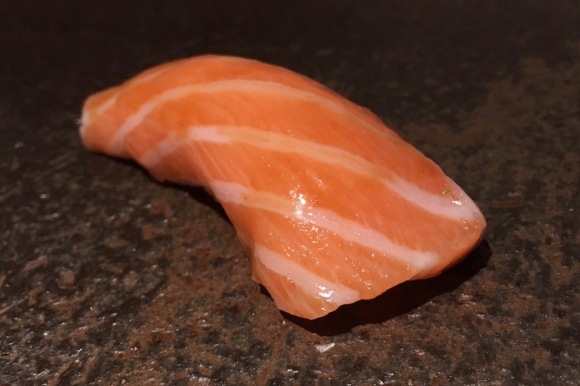Salmon sushi from Sushi Azabu
